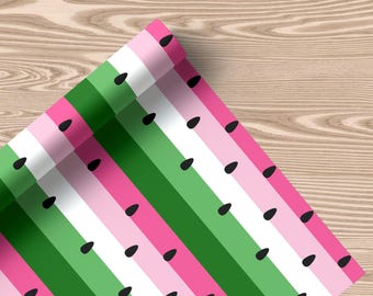 Papel de regalo con estampado de sandía a rayas - Papelería - Envoltura de regalos bonita para aniversarios, cumpleaños, bodas - Regalos para ella