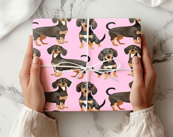 Dachshund Print Pattern Wrapping Paper - Sausage Dog - Cute Gift Wrapping for Anniversary, Birthdays, Weddings - Gifts For Her - Colourful