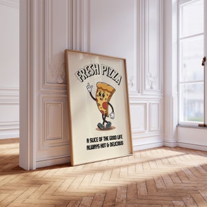 Retro Pizza Slice Boy Print Poster Wall Art A1 A2 A3 A4 A5 A6 Maxi Home Decor Unframed Art Work Fun Vintage Style Food Quotes