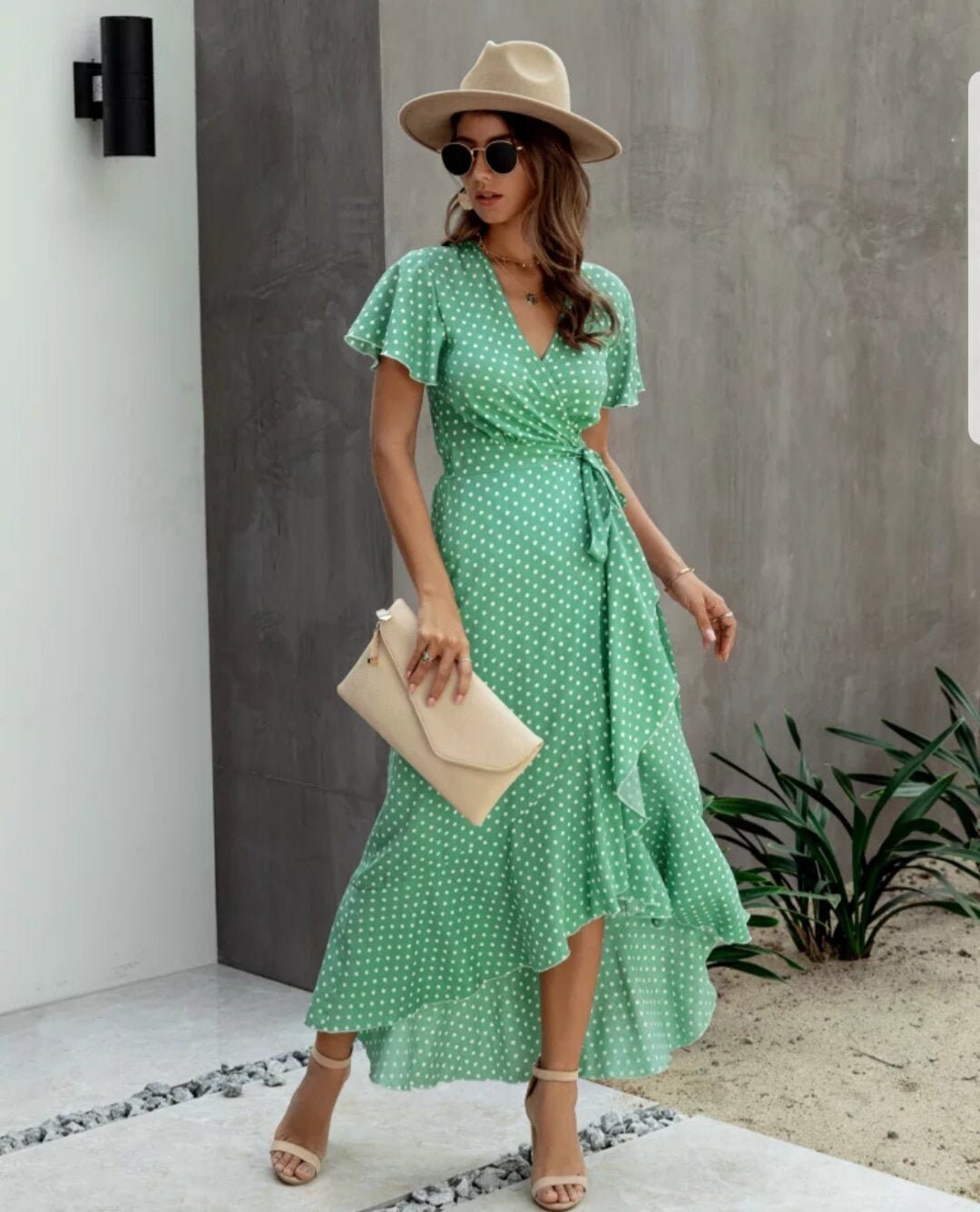 Summer Maxi Dress Women With Polka Dots and Ruffles Long - Etsy