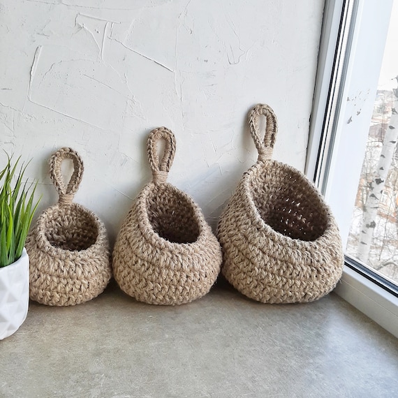 Amaca Frutta Parete Cestini Appesi Per Frutta - Decorazione Cucina In Corda Di Cotone MAGICLULU Cotone 70cm Portacipolle - 10
