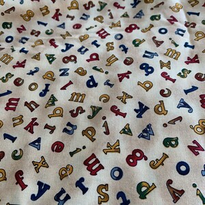 12 Yd Vintage Hoffman \u201cLollipops\u201d Kids ABC\u2019s Numbers Cotton Fabric