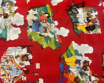 1/2 Yd Fairy Tale Friends by Sandy Klop American Jane Retro Print for Moda Cotton Fabric  2922