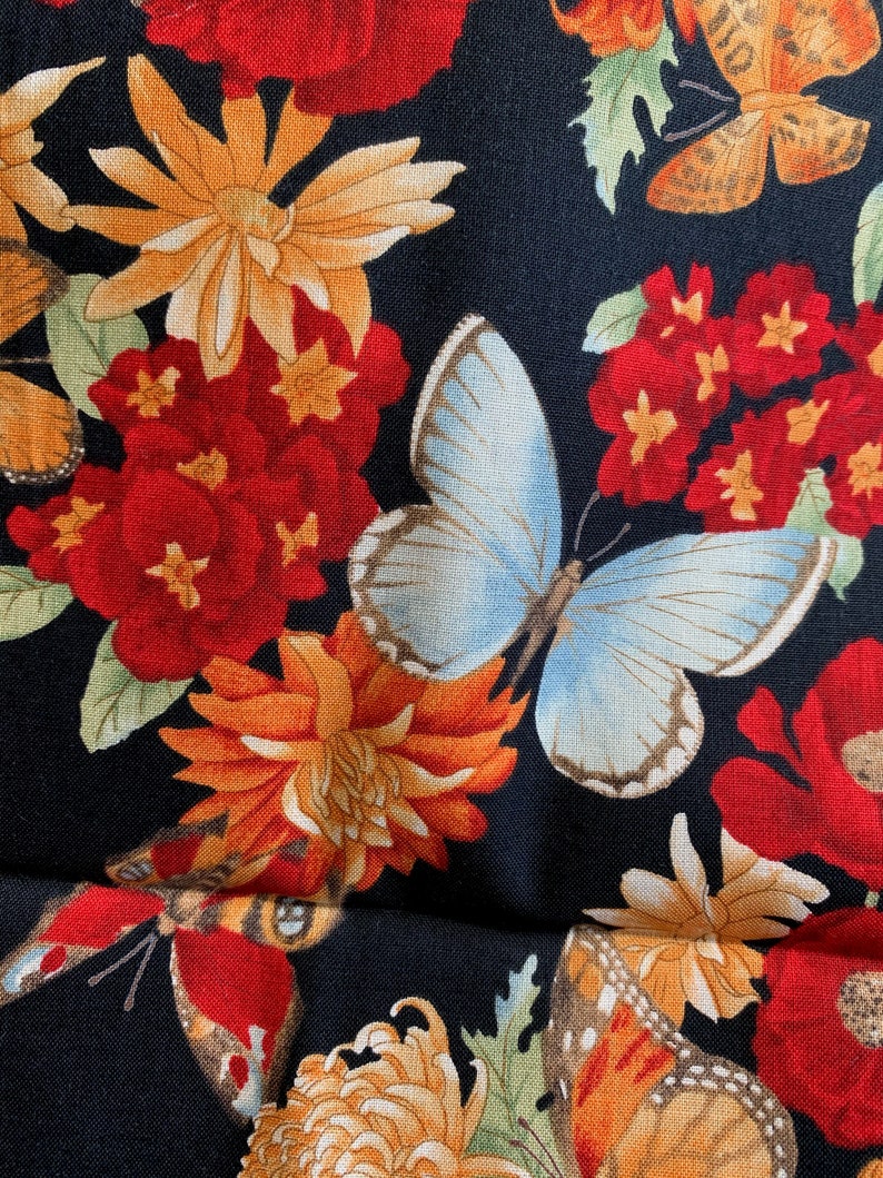 12 Yd Vintage 1997 Alexander Henry \u201cButterfly Garden\u201d Cotton Fabric