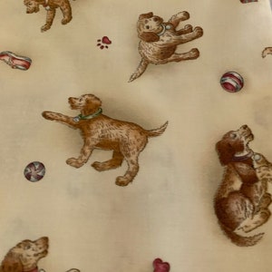 1/2 Yd Vintage All over Dog Print by VIP Cranston Cotton Fabric C8