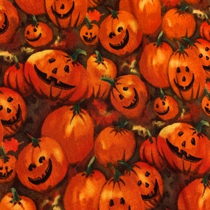 1/2 yd Vintage 1999 Alexander Henry Pumpkin Patch Halloween Cotton Fabric 659