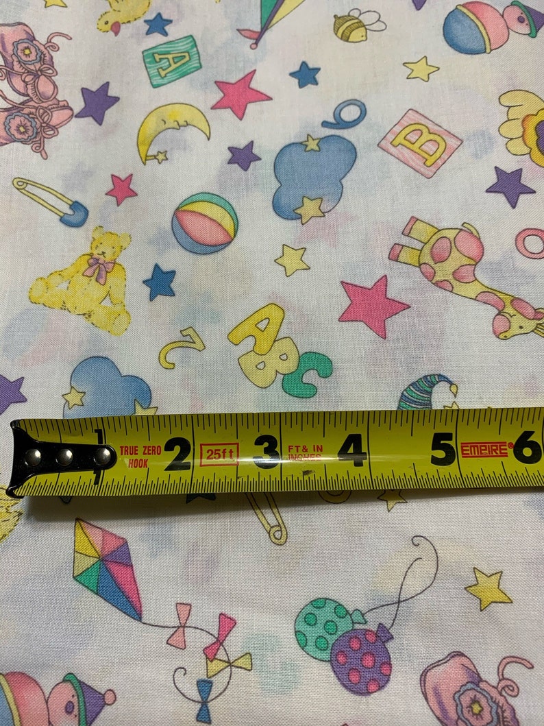 12 Yd Vintage Hoffman \u201cLollipops\u201d Kids ABC\u2019s Numbers Cotton Fabric