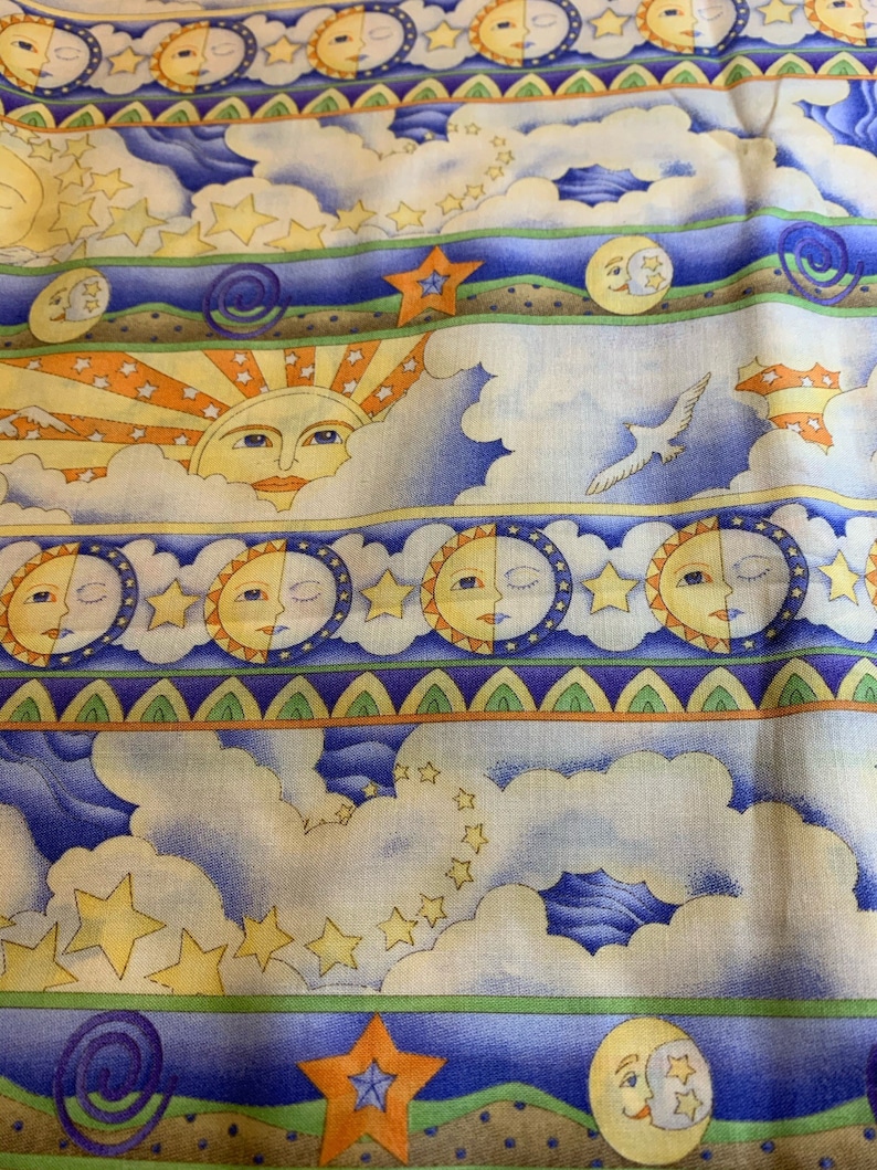12 YD Debbie Mumm Celestial Sun Moon Cotton Fabric