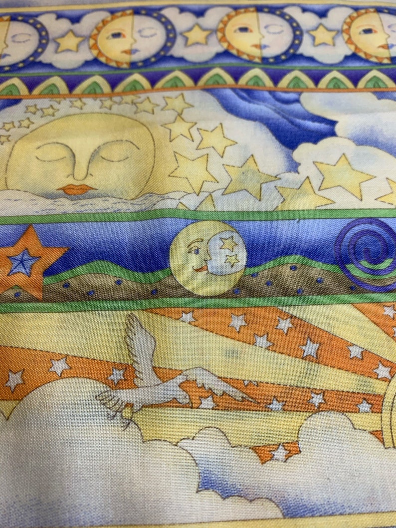 12 YD Debbie Mumm Celestial Sun Moon Cotton Fabric
