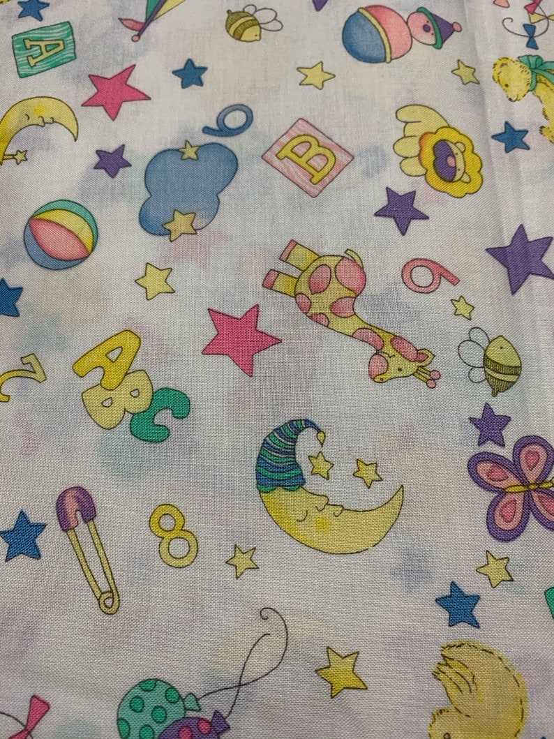 12 Yd Vintage Hoffman \u201cLollipops\u201d Kids ABC\u2019s Numbers Cotton Fabric
