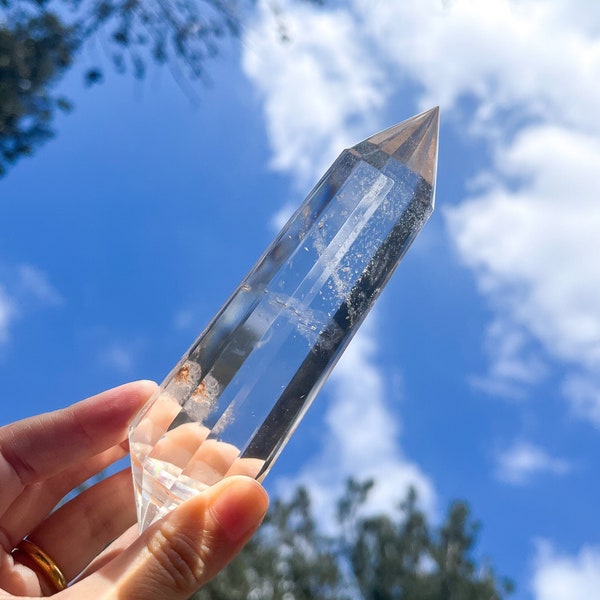 Natural Light Smoky Quartz Vogel Wand (12-sided Vogel wand) 5.4x1.65 inches