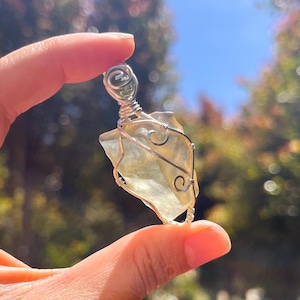 Moldavite & Libyan Desert Glass Sterling Silver Pendant - Rare Cosmic Crystal Jewelry (24x46 mm) #21
