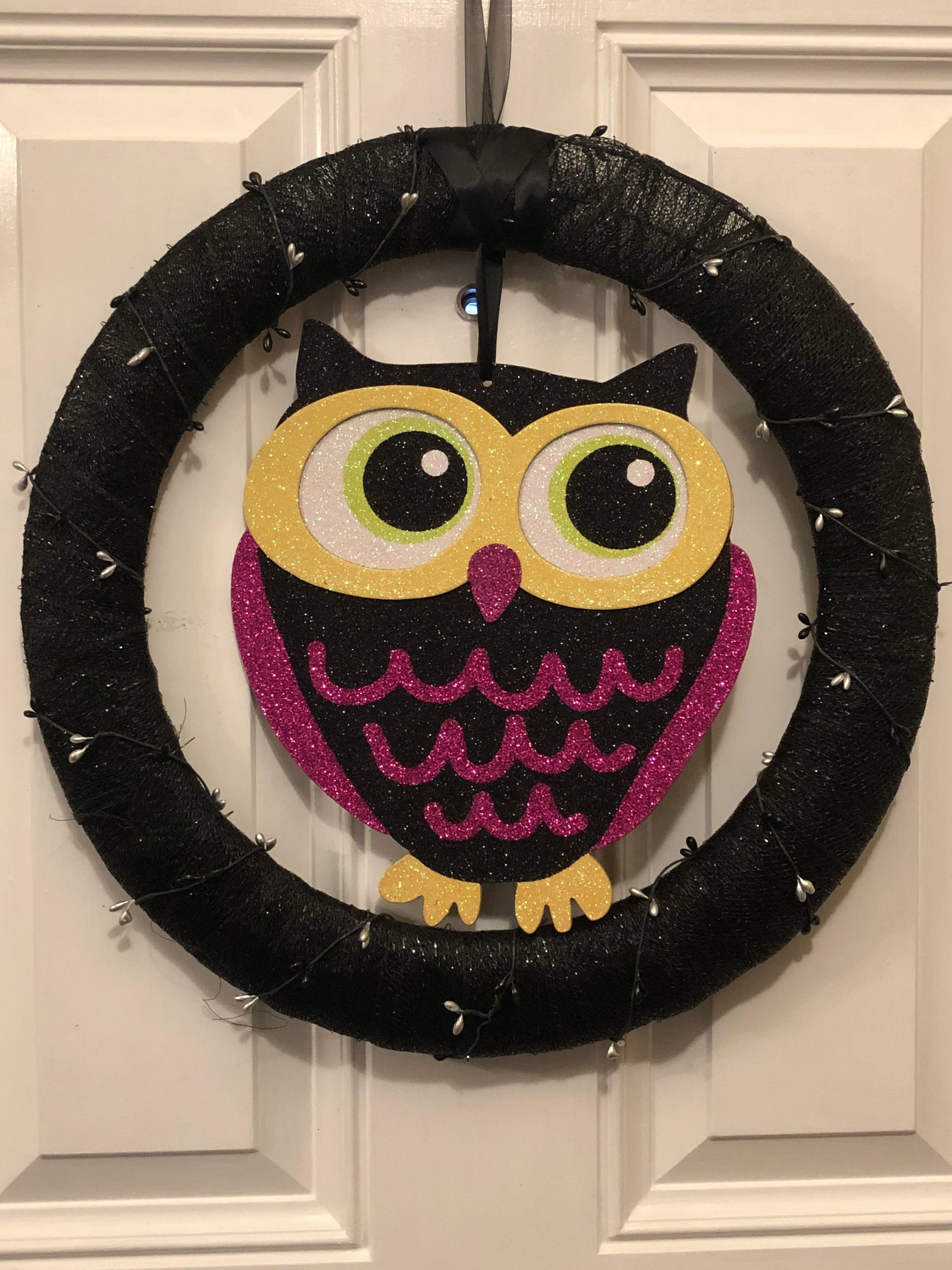 Decorative Wreath Owl Wreath Etsy