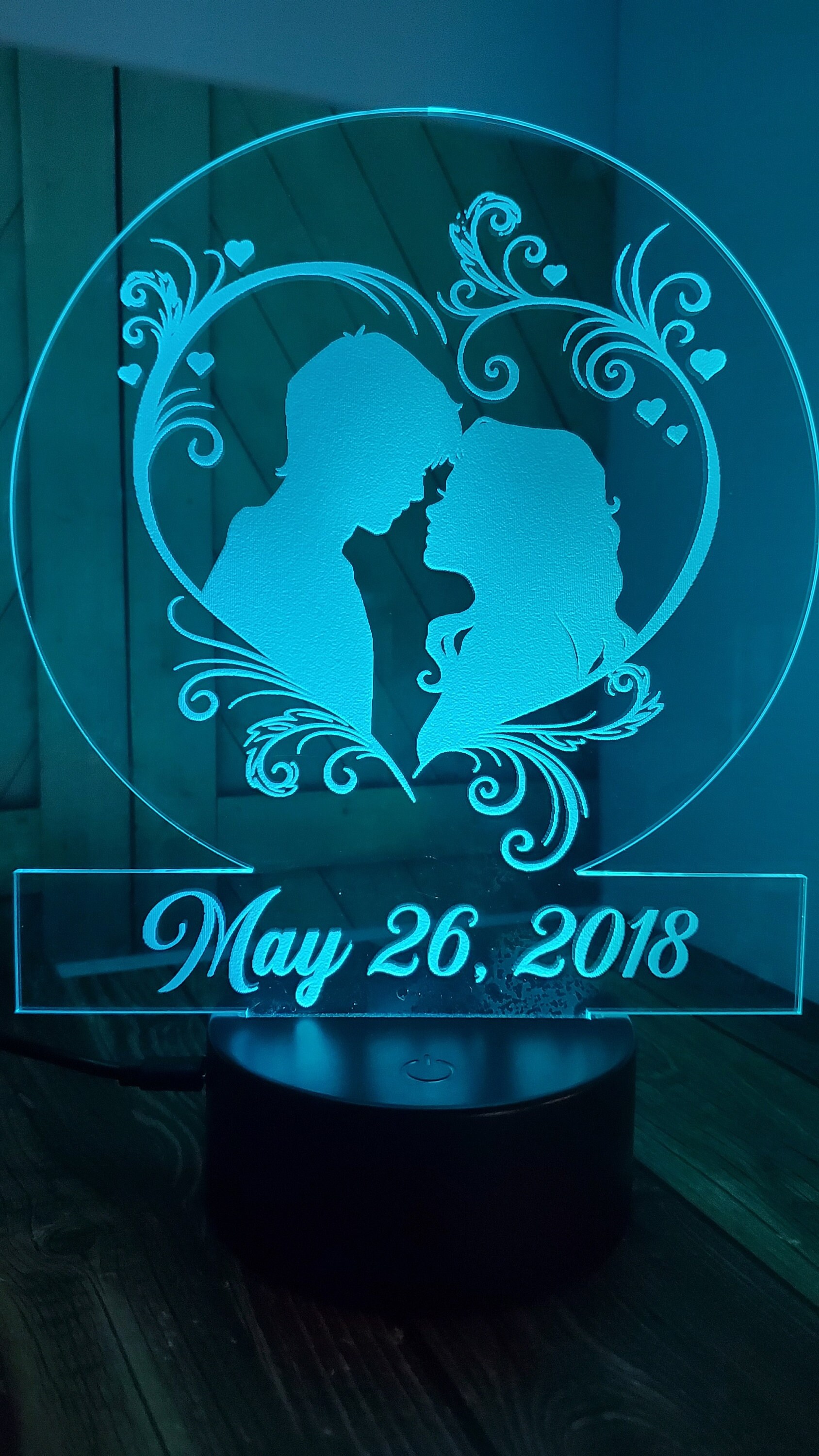 Wedding Or Anniversary Gift LED Acrylic LightUp Personalized Etsy