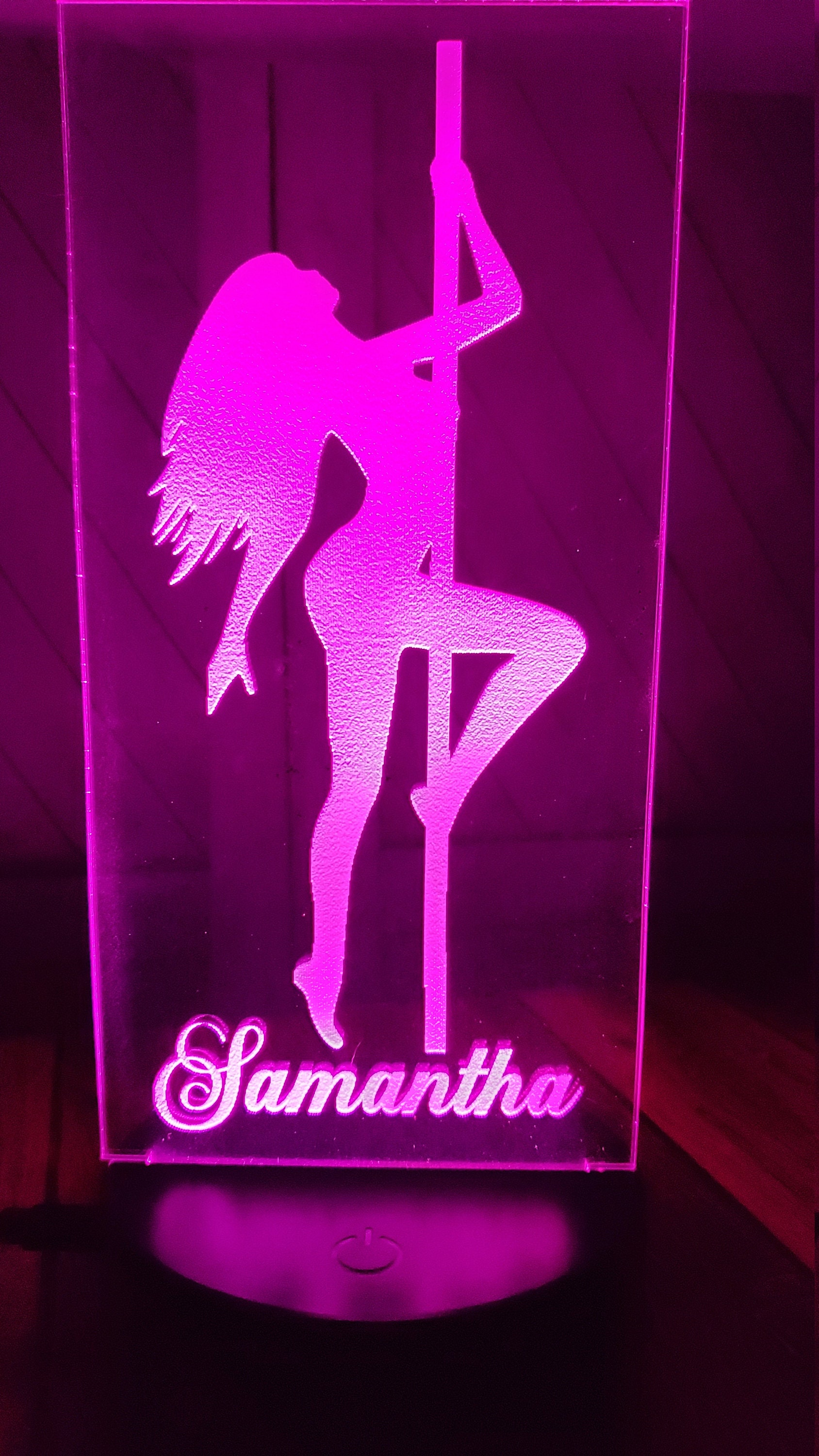 Pole Dancer Acrylic Light Up Personalized With Name Color Etsy