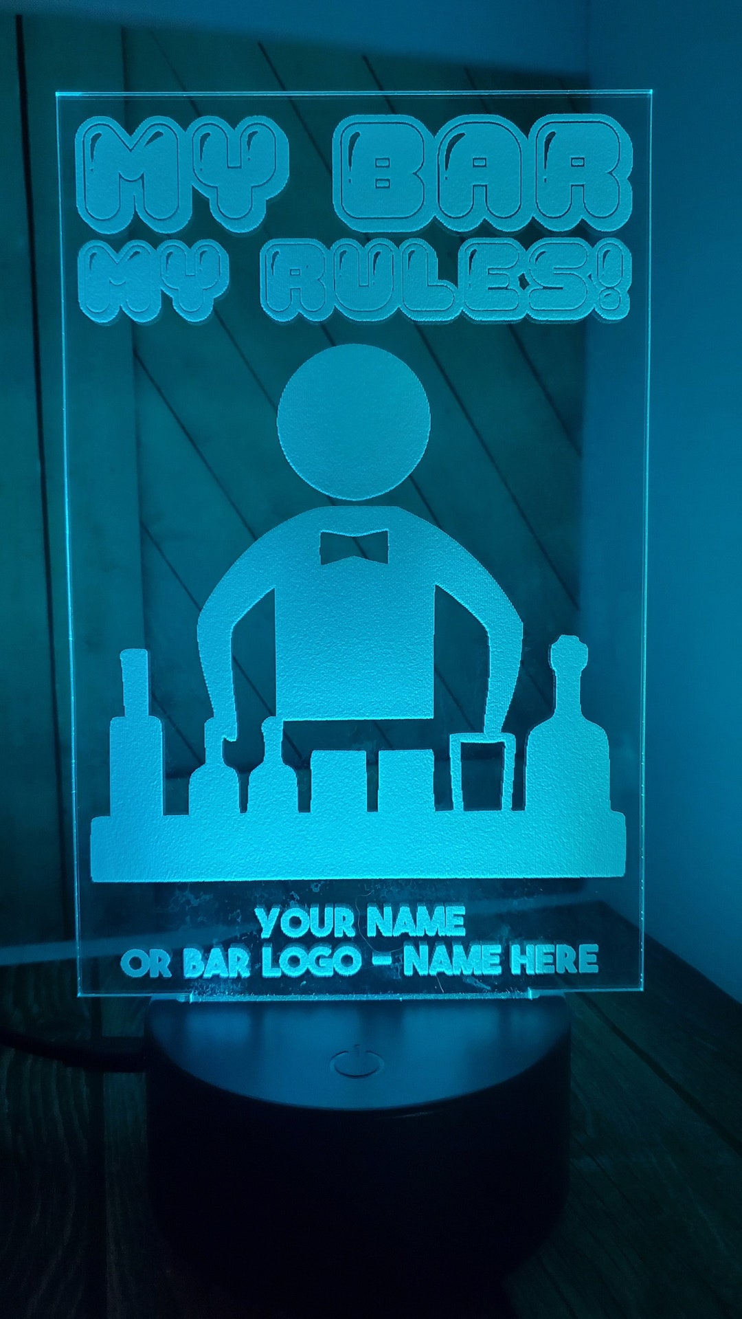 ADVPRO My Bar My Rules Man Cave Home Bar Beer Décor - Letrero De Neón LED De Doble Color, Azul Y Rojo, 8.5 X 12 Pulgadas, St6s23-i3414-br
