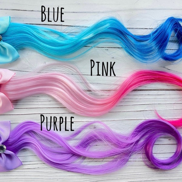 Hair Extension for Kids | Hair Pin | Gift Packaged | Party Favors | Blue Hair Extension | Purple Hair Extension | Princess theme