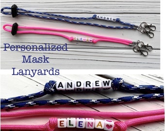 Personalized Kids Face Mask Lanyard with Name | Mask Holder Clip Strap