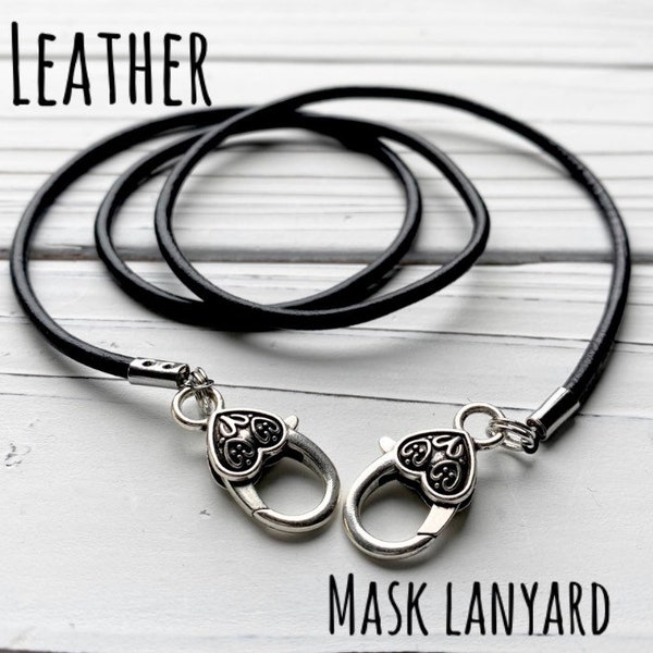 Leather Face Mask lanyard |Mask holder | Mask strap | Mask necklace | For Adults for Reusable Cloth Face Masks