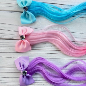 Hair Extension for Kids Hair Pin Gift Packaged Party Favors Blue Hair Extension Purple Hair Extension Princess theme image 4