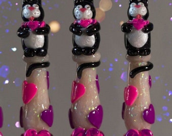 Handmade Crochet Hook - Polymer Clay - Polyurethane - 'Crochet Kitty'
