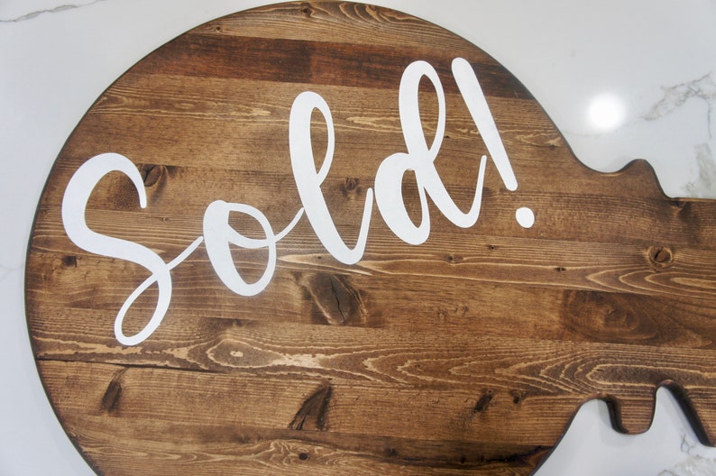 Hand Carved Wood Key | Real Estate Prop | Wood Sold Key Prop | Sold ...
