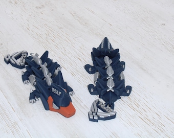 3D Printed Air Force Articulated Dragon – Military Inspired Dragon Figurine – PLA Plastic – Flexible Dragon Toy – Veteran Gift – Collectible