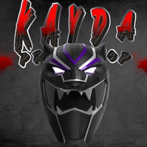 Black Panther Ranger, Power ranger mashup, Black Ranger  3D Printed Cosplay helmet, cosplayer mask