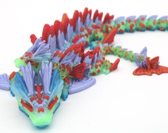 3D Printed Koi Dragon – Articulated Dragon Figure – Gradient or Solid Color  – Flexible Fantasy Toy – Desk Decor – Dragon Lover Gift
