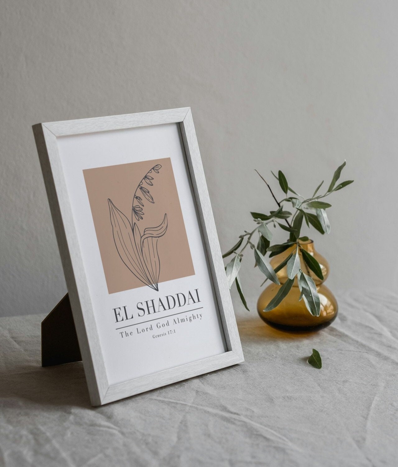 Hebrew Name of God Wall Art El Shaddai Printable Minimalist Bible Verse ...