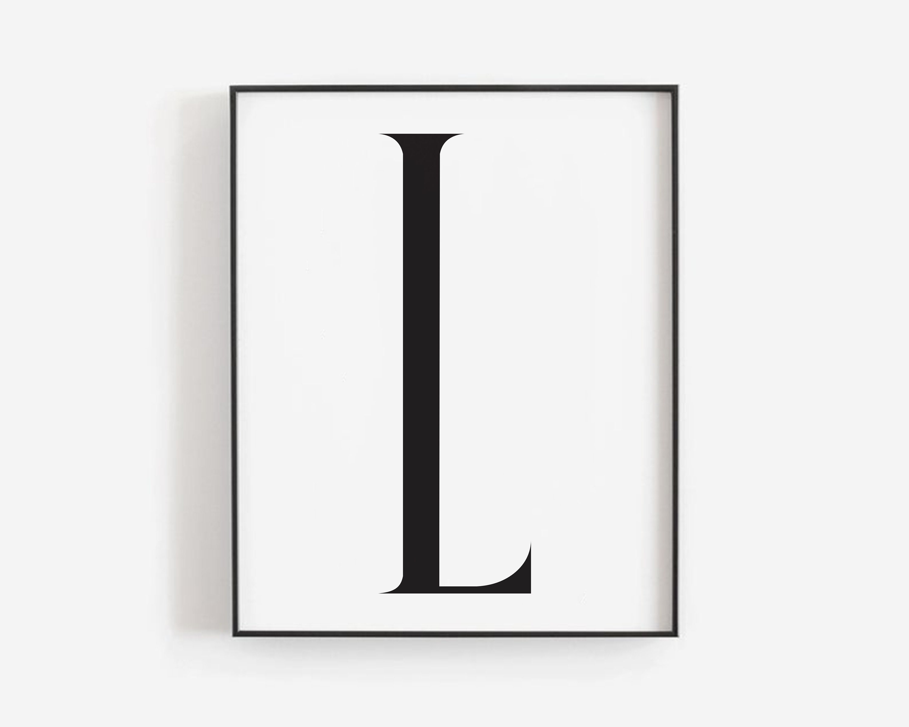 Letter L Printable Art, Typography Poster, Black &amp; White Letter L Wall ...