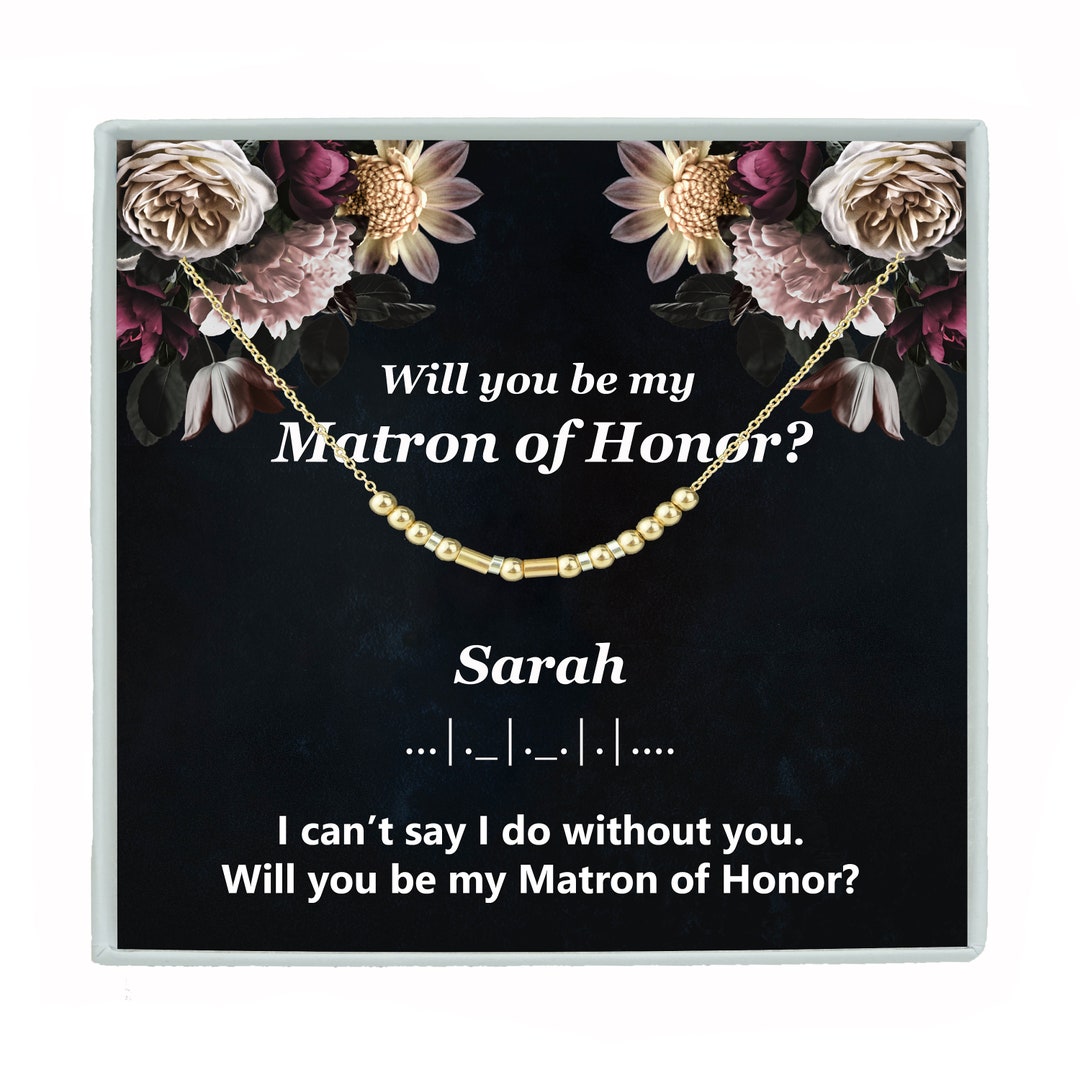 Matron Of Honor Name Morse Code Necklace or Bracelet Gift Wedding ...