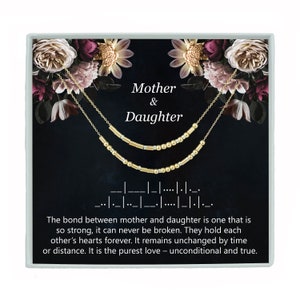 Mother Daughter Morse Code Necklace or Bracelet Custom Hidden Message Jewelry Mommy and Me Jewelry Mom And Daughter Matching Necklace