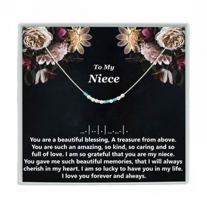 Niece Morse Code Necklace or Bracelet Custom Hidden Message Jewelry Niece Birthday Gift  Christmas Graduation Gift