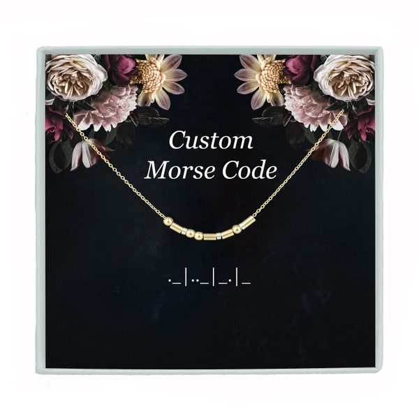 Personalized Custom Morse Code Necklace or Bracelet Custom Hidden Message Jewelry Mother Auntie Friend Sister Bestie Gift Soul Sister Gift