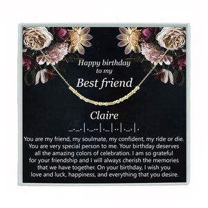 Friend Birthday Gift Morse Code Necklace or Bracelet Custom Hidden Message Jewelry BFF Birthday Gift