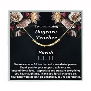 Daycare Teacher Gift Necklace Childcare Preschool Teacher Gift Thank you Appreciation Gift Necklace