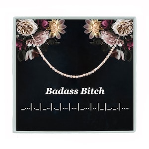 Badass Bitch Morse Code Necklace or Bracelet Feminist Jewelry Friendship Bracelet Strong Woman Strength Gift Motivational Graduation Gift
