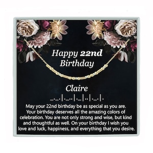 22nd Birthday Gift For Girl Morse Code Necklace or Bracelet Custom Hidden Message Jewelry 22nd Birthday Daughter Birthday Gift Necklace
