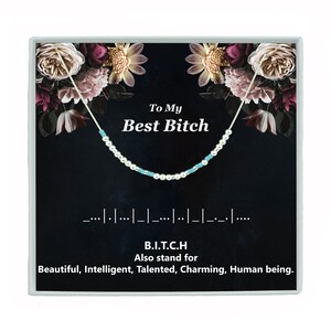 Best Bitch Morse Code Necklace or Bracelet Soul Sister Friend Bestie BFF  Birthday Gift Christmas Gift Long Distance Gift