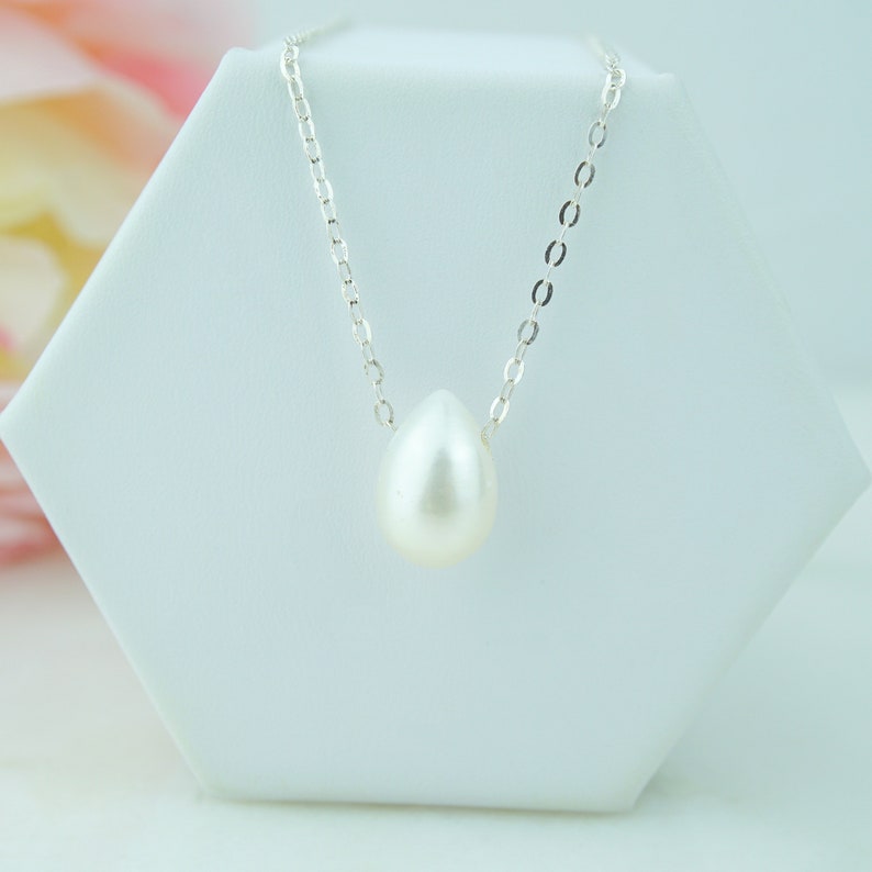 Girlfriend Pearl Necklace Tear Drop Real Fresh Water Pearl Jewelry Girlfriend Birthday Gift Christmas Gift Valentine Day Gift