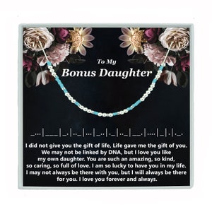 Bonus Daughter Morse Code Necklace or Bracelet Step Daughter Daughter In Law Birthday Gift  Christmas Mother&#39;s Day Gift
