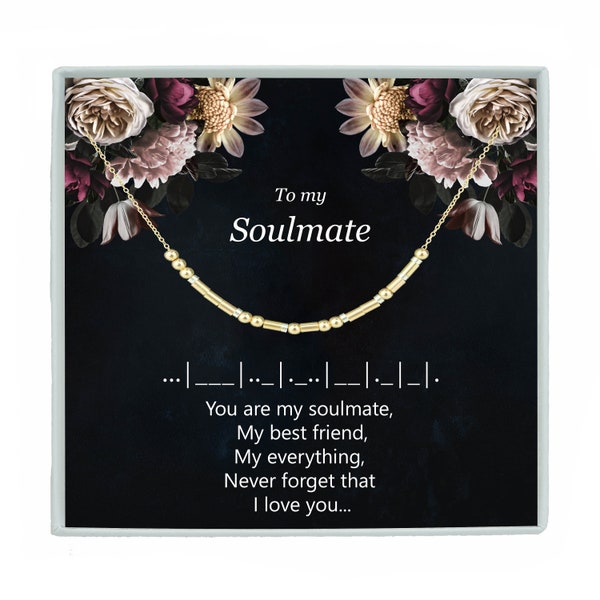 Soulmate Morse Code Necklace or Bracelet Custom Hidden Message Jewelry Best Friend Wife Girlfriend Jewelry Bestie  Christmas Gift Necklace