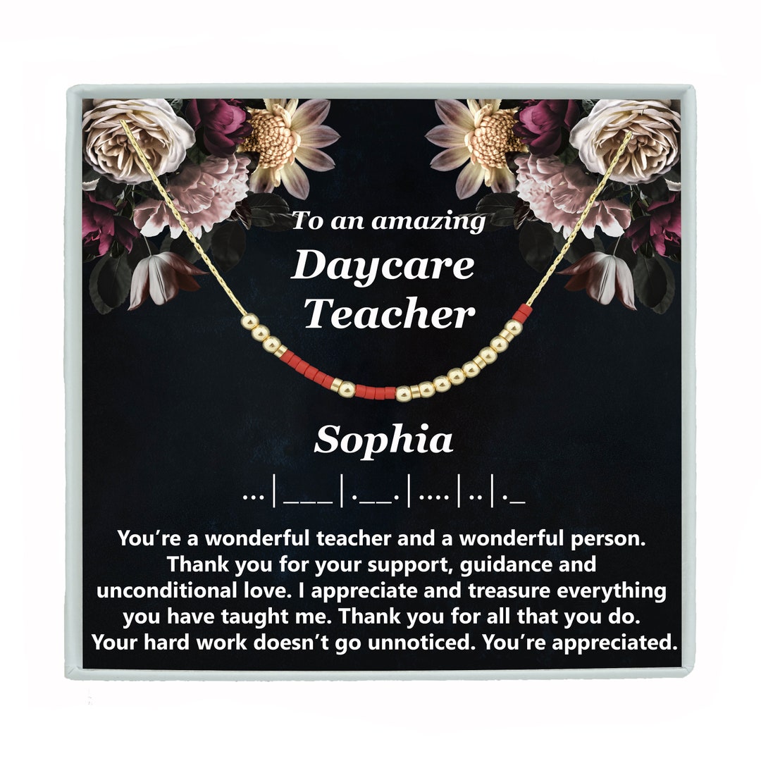 Daycare Teacher Gift Necklace Morse Code Necklace or Bracelet Child ...