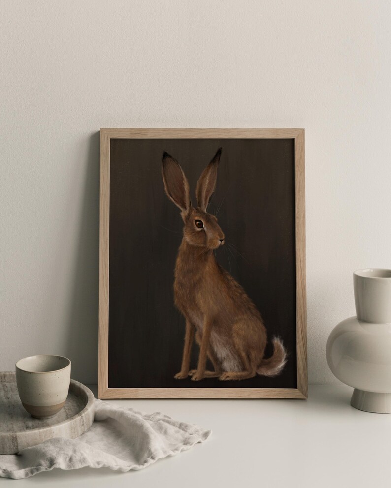 Sepia Point Rabbit Earthy Woodland Hare Art Print, Brown Sepia Rabbit Wall Art - Etsy