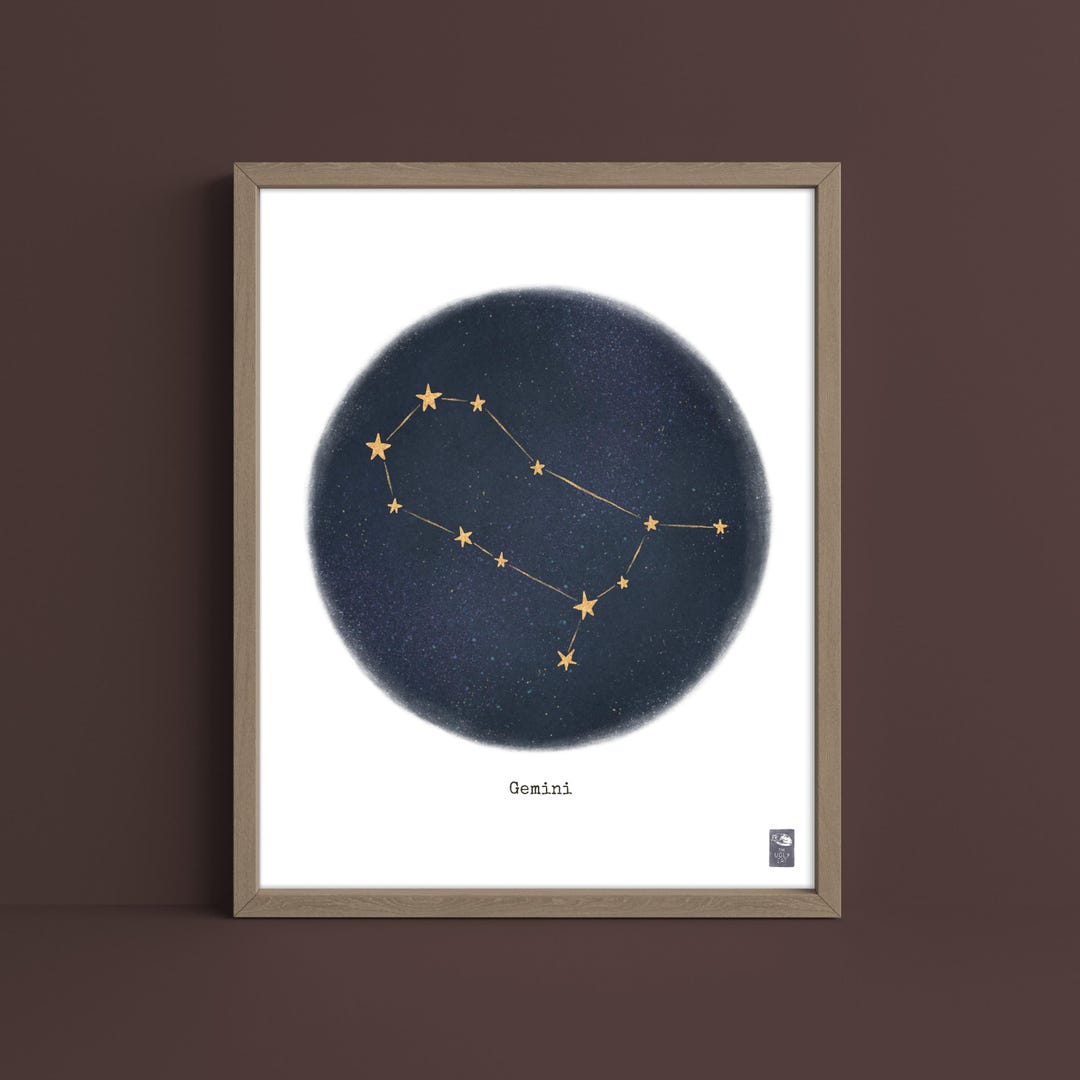 Gemini Zodiac Constellation Fine Art Poster Print - Wall Decor - Unique ...