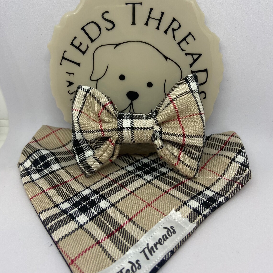 Burberry handmade pet accessories collar lead bandana Etsy