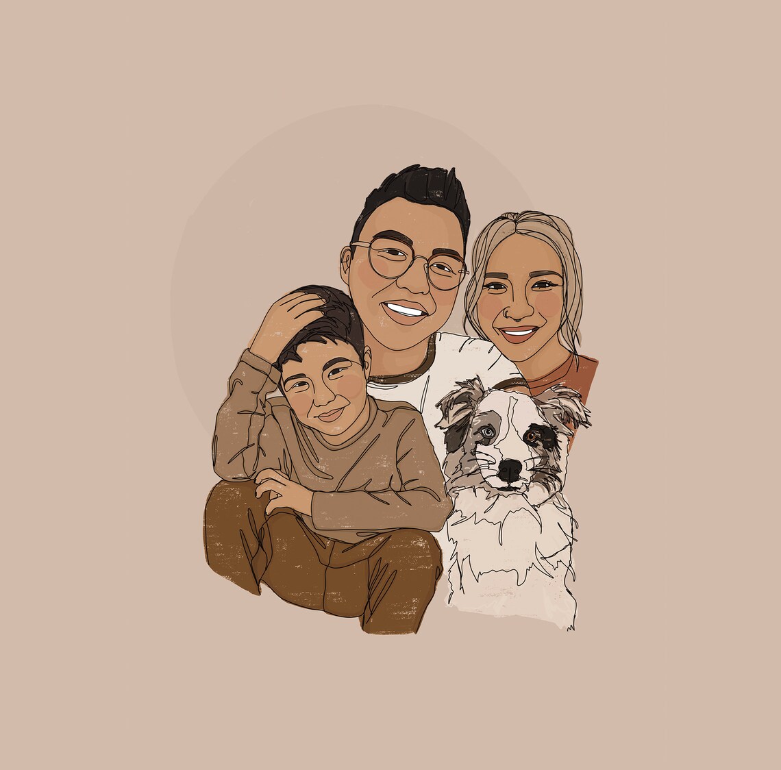 Custom Hand Drawn Illustration of FOUR - Etsy