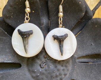 Pendientes colgantes de dientes de tiburón