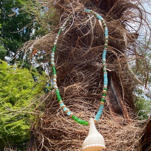 Hand beaded seashell necklace
